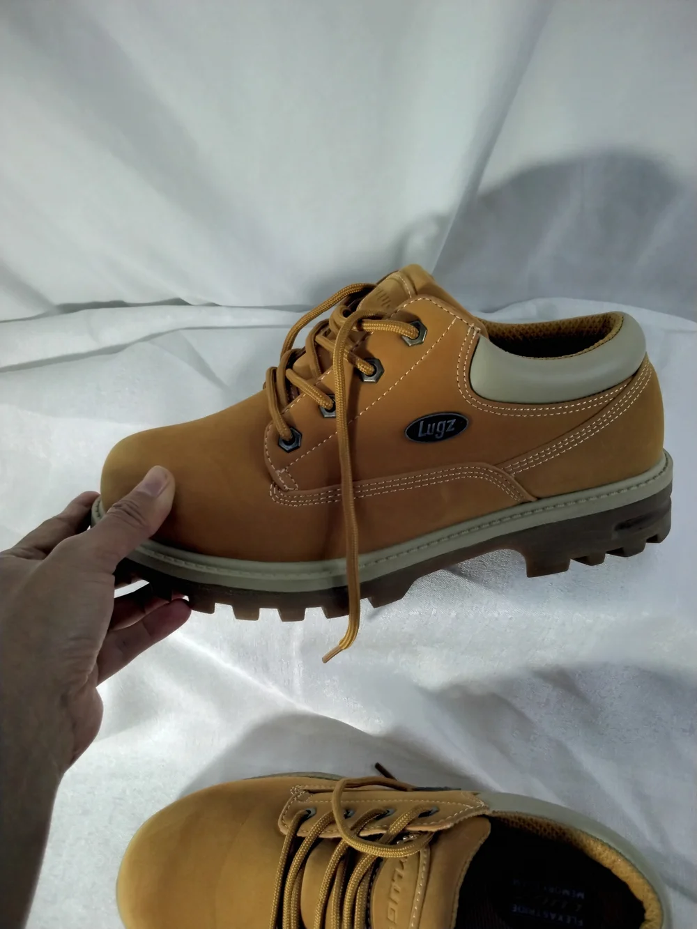 Lugz Men's Suede Tan Work-Style Lace-Up Shoes